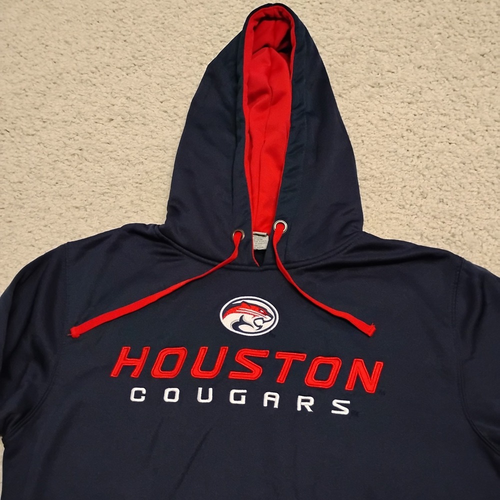 Houston Cougars Sweater Mens Medium Blue Hoodie Sweatshirt Jacket Ncaa Sports